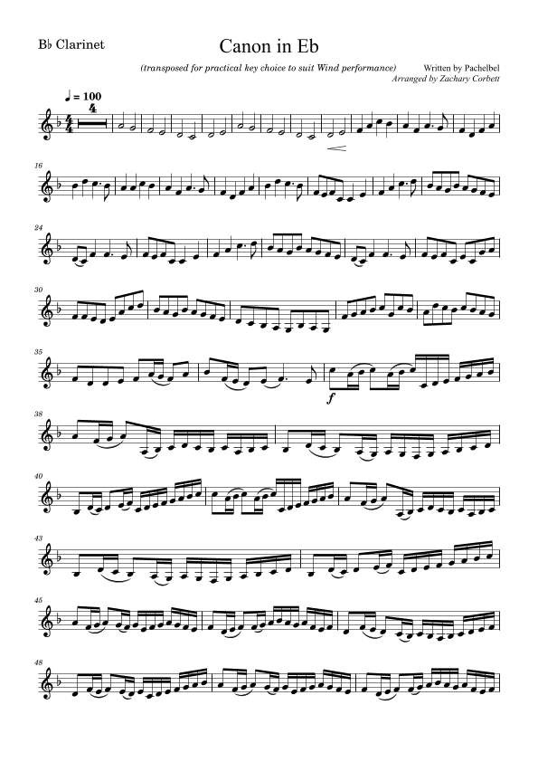 Canon in D (arr. Zachary Corbett)