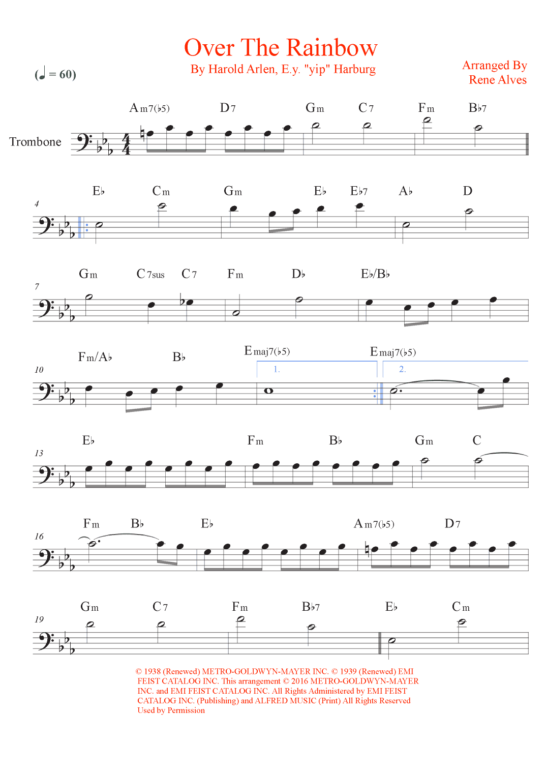 Over The Rainbow (arr. Rene Alves)