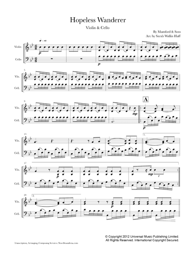 Hopeless Wanderer (arr. Sarah Wallin-Huff)