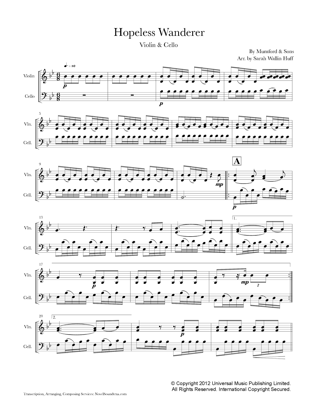 Hopeless Wanderer (arr. Sarah Wallin-Huff)