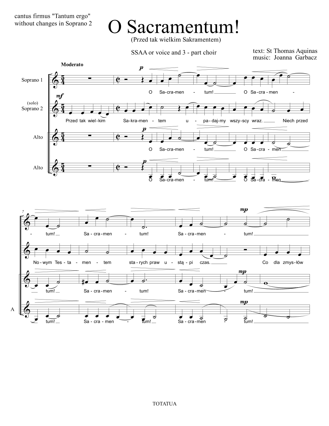 O Sacramentum ! (Polish version)