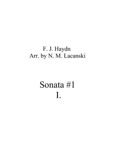Sonata #1 Movement 1 (arr. Nick Lacanski)