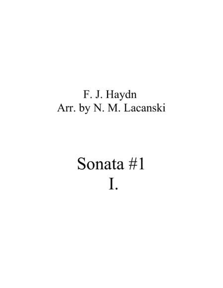 Sonata #1 Movement 1 (arr. Nick Lacanski)
