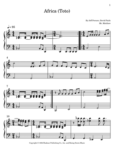 Africa (arr. Mr. Matthew)