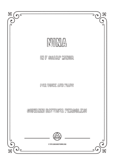 Pergolesi-Nina in f sharp minor,for Voice and Piano (arr. MSM)