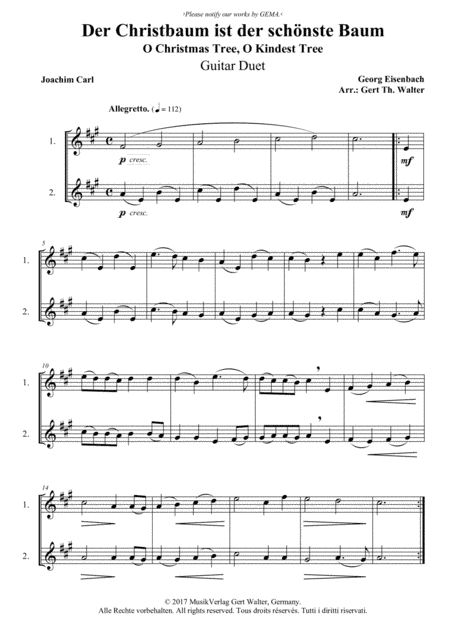 O Christmas Tree, O Kindest Tree (arr. Gert Th. Walter)