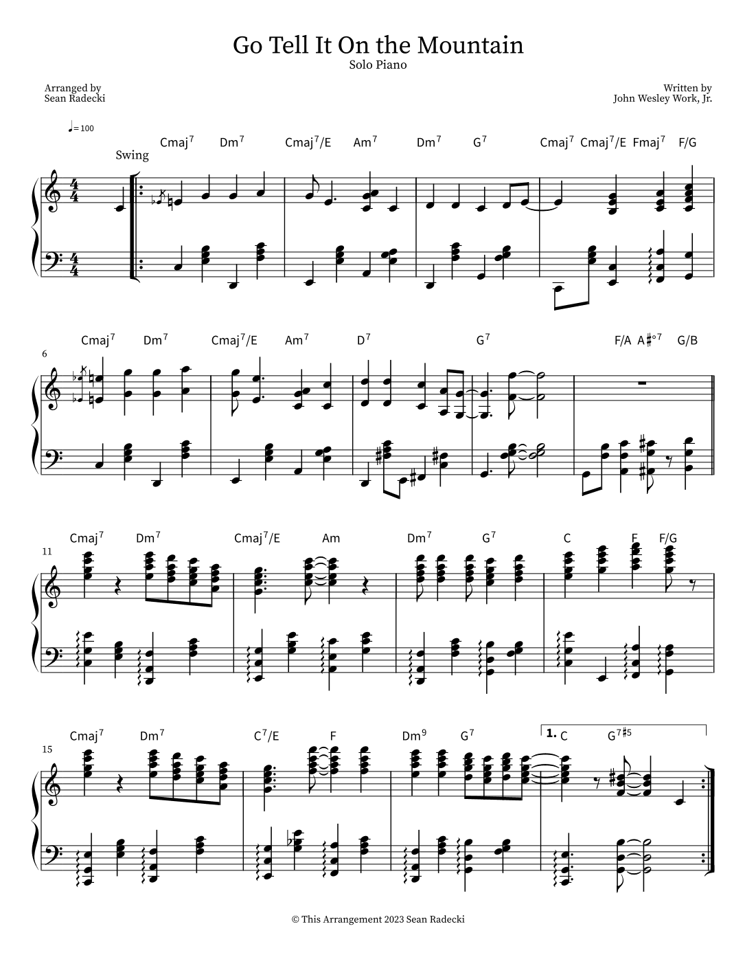 Go Tell It On the Mountain (arr. Sean Radecki)