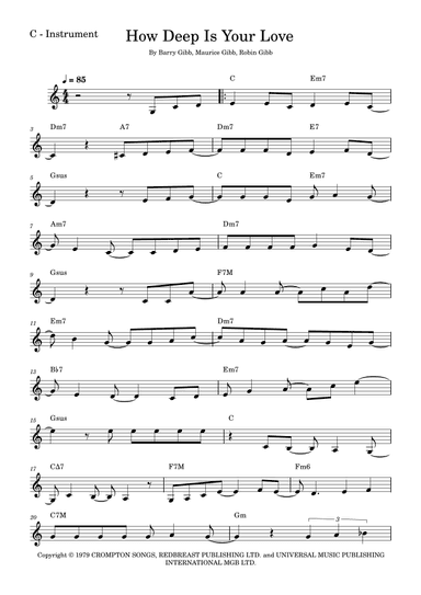 How Deep Is Your Love (arr. Fabio Eduardo de Oliveira)