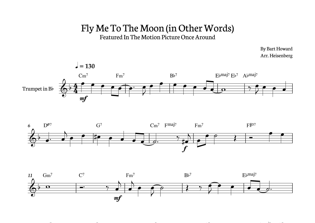Fly Me To The Moon (in Other Words) (arr. Heisenberg)