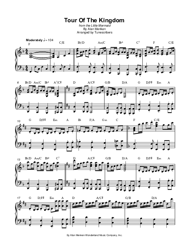 Tour Of The Kingdom, from The Little Mermaid (arr. Tunescribers)