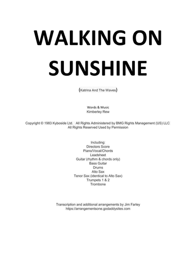 Walking On Sunshine (arr. Jim Farley)