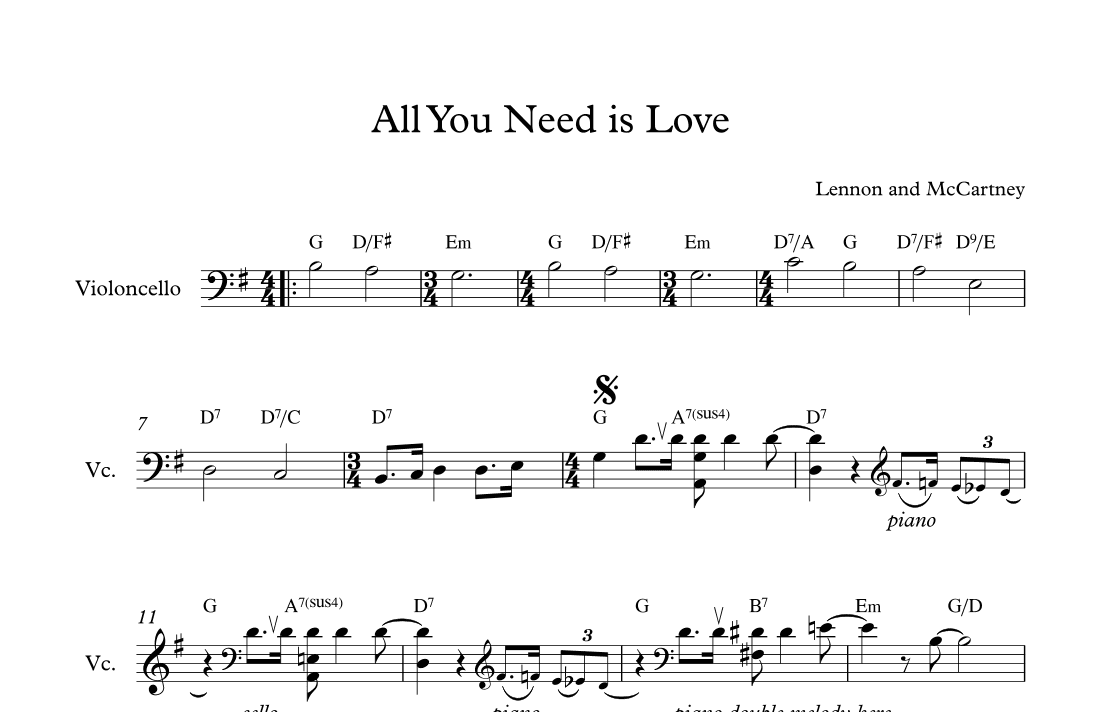 All You Need Is Love (arr. Lydia Marmen)