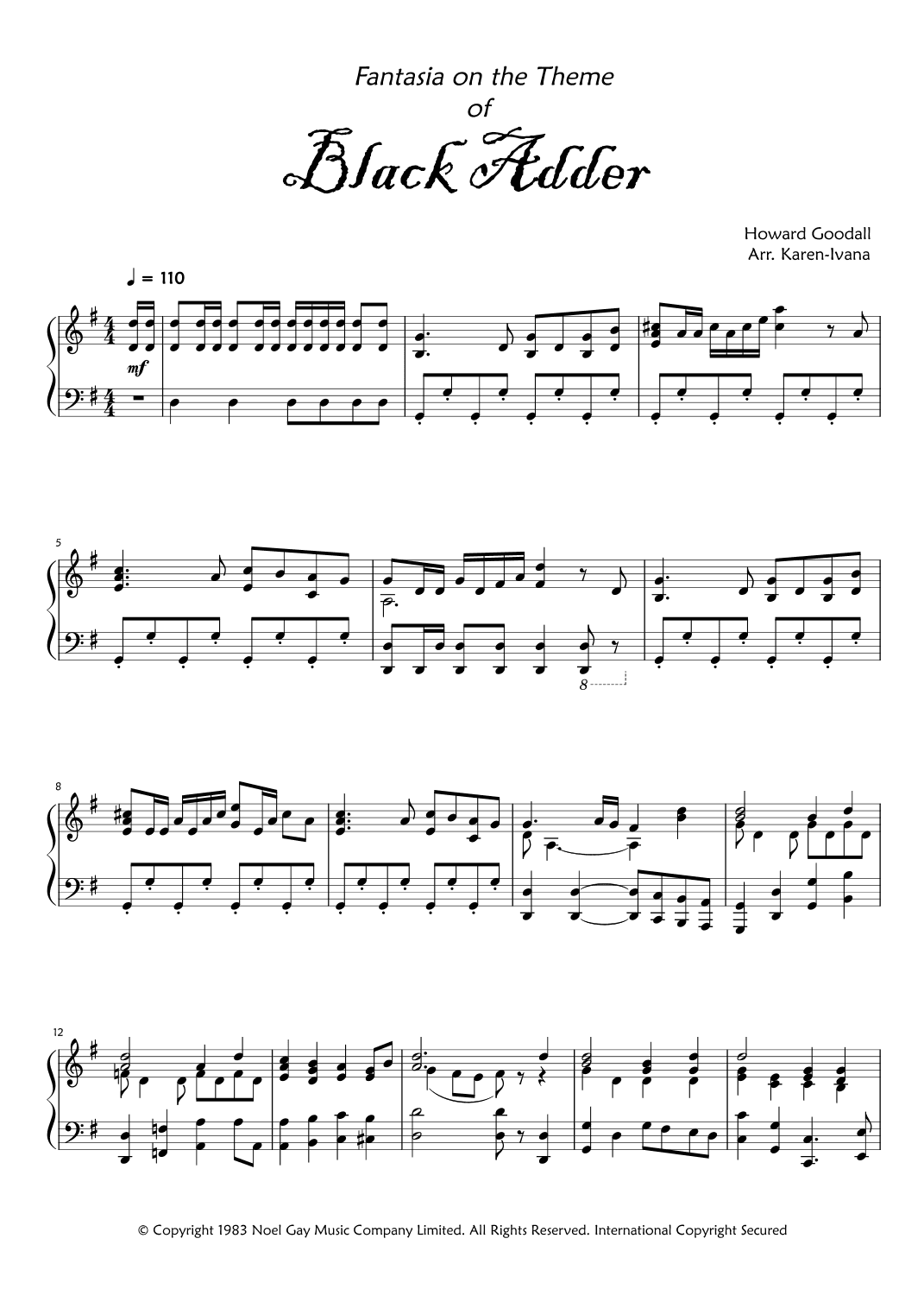 Blackadder Theme (arr. Karen Ivana)
