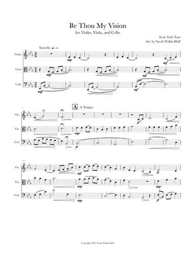Be Thou My Vision (for violin, viola, and cello) (arr. Sarah Wallin Huff)