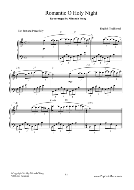 Romantic O Holy Night - Easy Piano (arr. Miranda Wong)