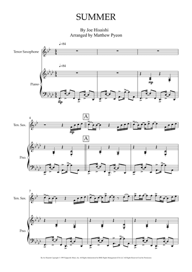 Summer (arr. Matthew pyeon)