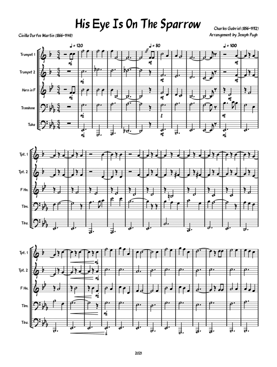 His Eye Is On The Sparrow (arr. Joseph Pugh)