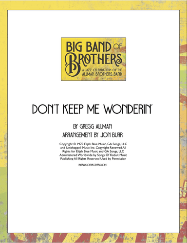 Don't Keep Me Wonderin' (arr. Jon Burr)