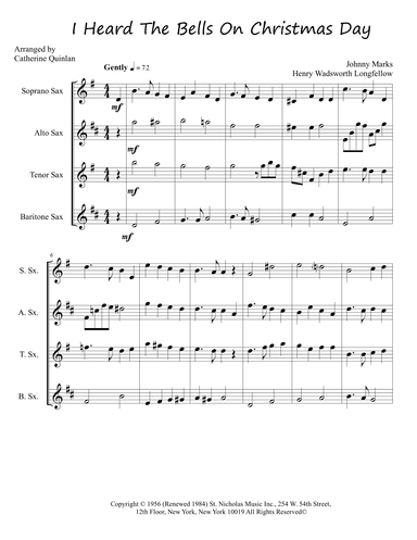 I Heard The Bells On Christmas Day (arr. Catherine Quinlan)