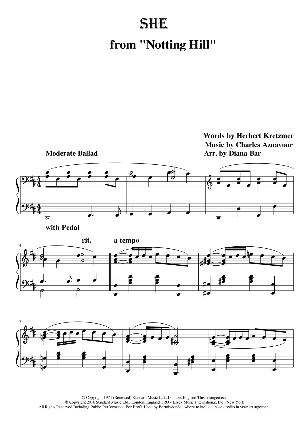 She (arr. Diana Bar)