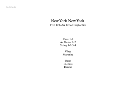 Theme From "new York, New York" (arr. Elvio Ghigliordini)