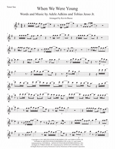 When We Were Young (arr. Kevin Busse)