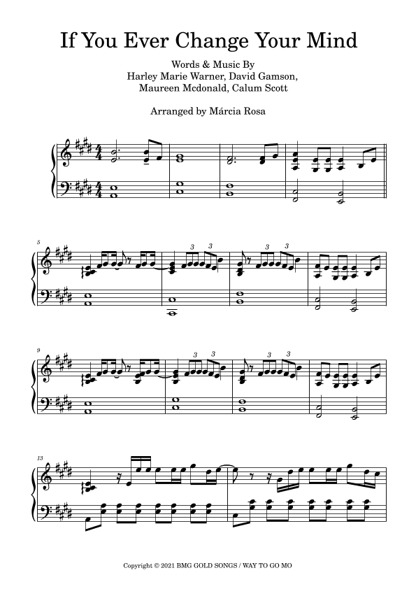 If You Ever Change Your Mind (arr. Márcia Rosa)