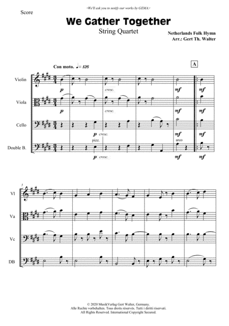 We Gather Together (arr. Gert Th. Walter)