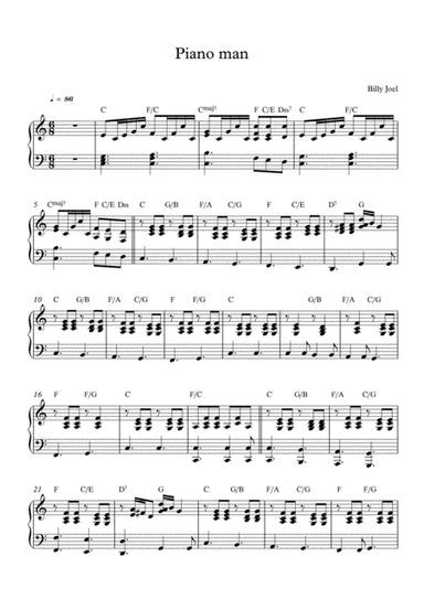Piano Man (arr. Mercy, P)