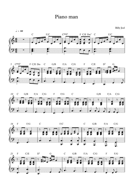 Piano Man (arr. Mercy, P)
