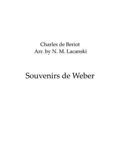 Souvenirs de Weber (arr. Nick M Lacanski)