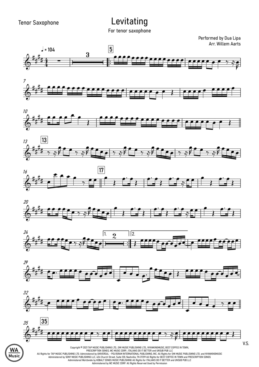 Levitating (arr. Willem Aarts)