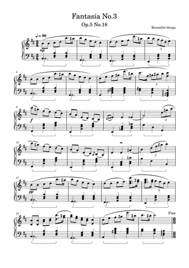 Fantasía No.3-Beautiful things Op.5 No.18
