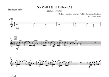 So Will I (100 Billion X) (arr. Fabio Britto)