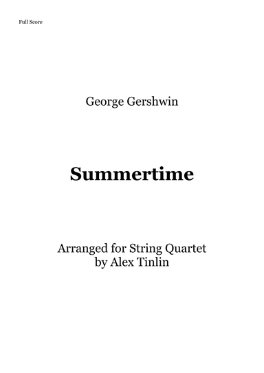 Summertime (arr. Alex Tinlin)