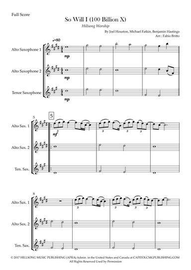 So Will I (100 Billion X) (arr. Fabio Britto)