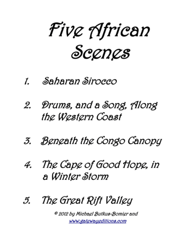 Five African Scenes for Piano Solo