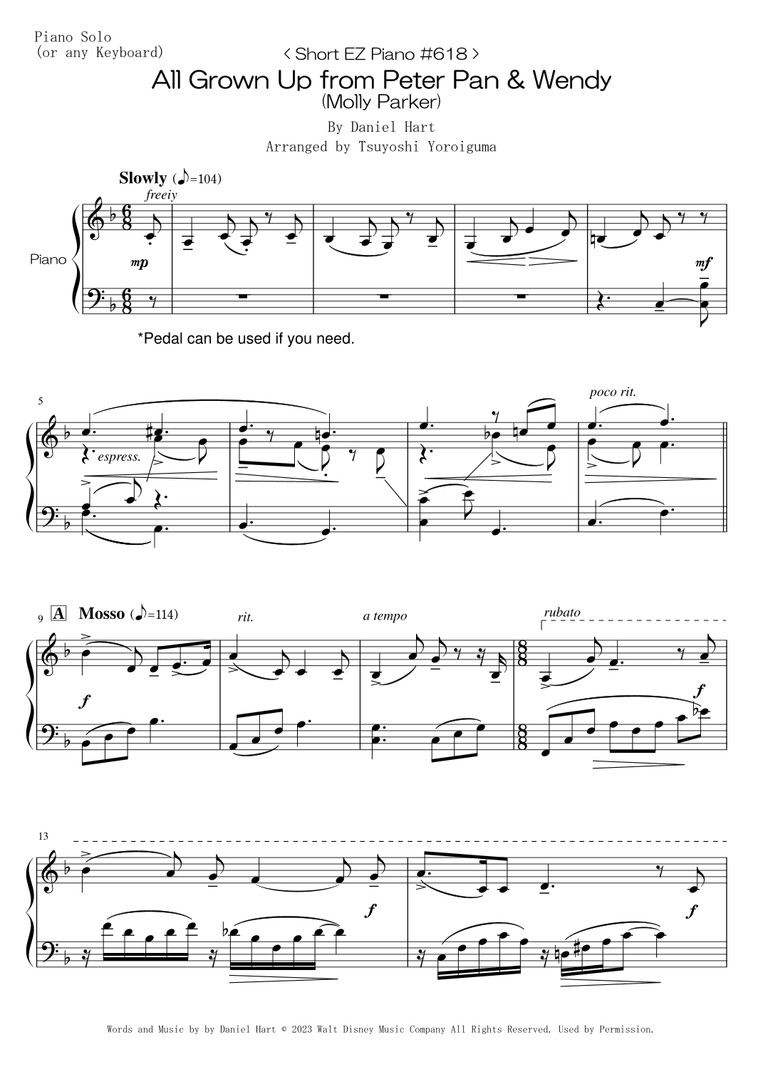 All Grown Up (arr. Tsuyoshi Yoroiguma)