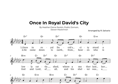 Once In Royal David's City (Key of G-Flat Major) (arr. R. Salvario)