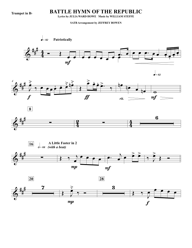 Battle Hymn Of The Republic (arr. Jeffrey Bowen)