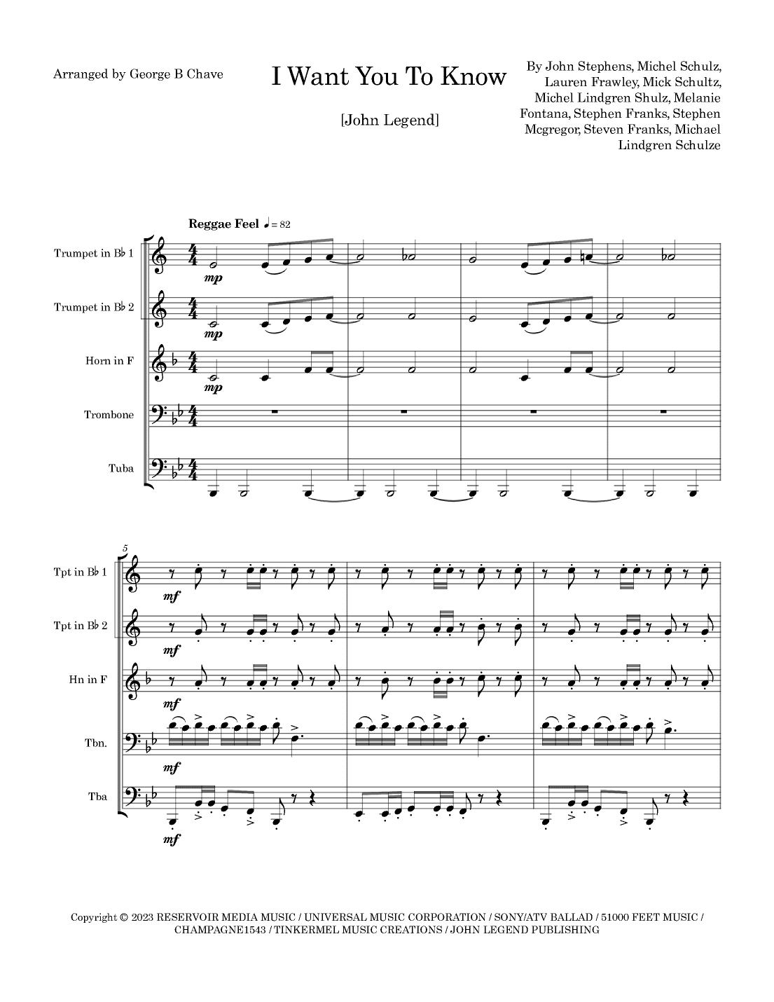 I Want You To Know (arr. George B Chave)