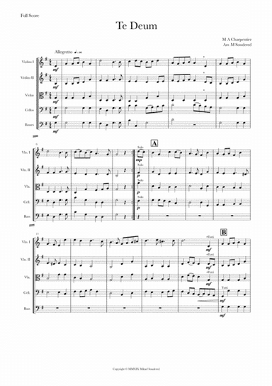 Te Deum M A Carpentier (arr. M Sondered)