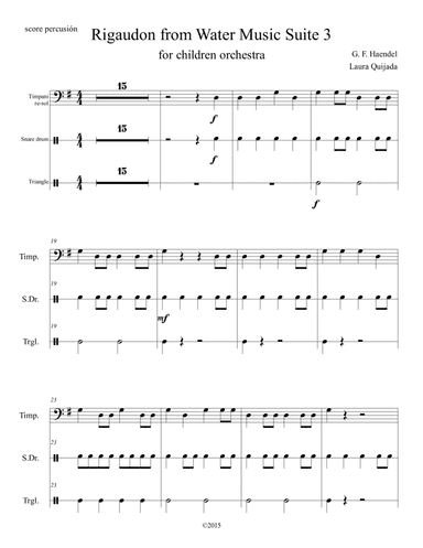 Rigaudon from Water Music Suite 3, abridged. SECTIONS' SCORES. (arr. Laura C. Quijada Ortíz)