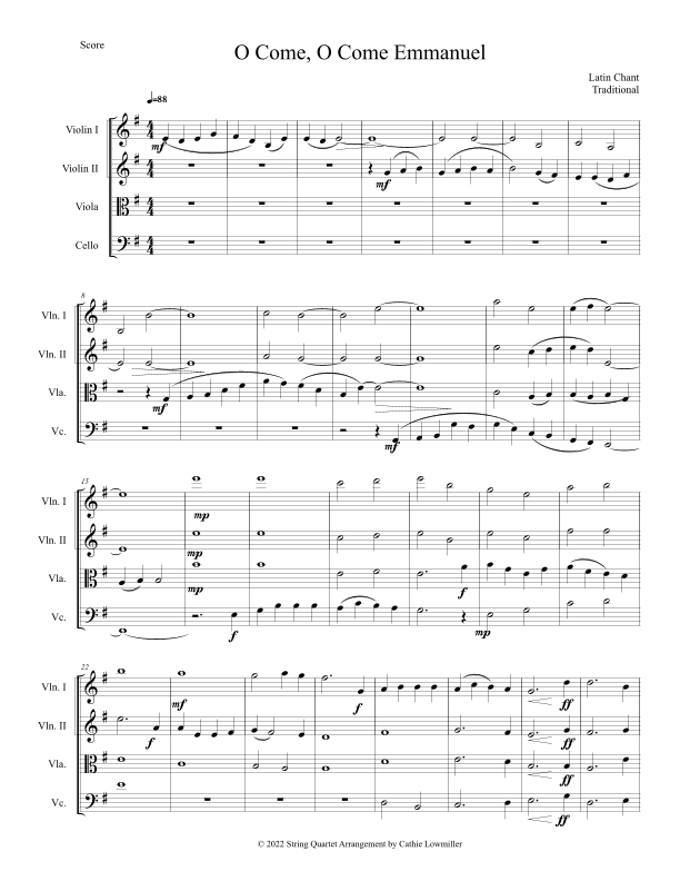 O Come, O Come, Emmanuel (arr. Cathie Lowmiller)