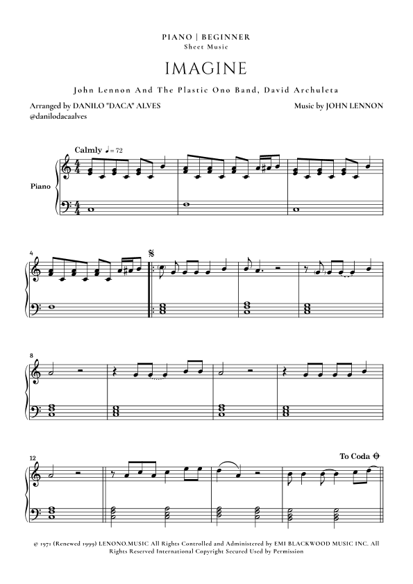 Imagine (arr. Danilo "Daca" Alves)