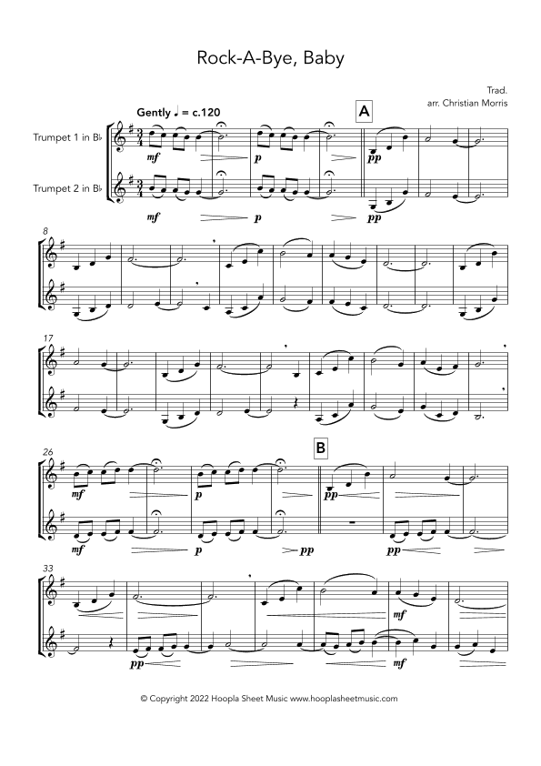 Rock-a-Bye, Baby (arr. Christian Morris)