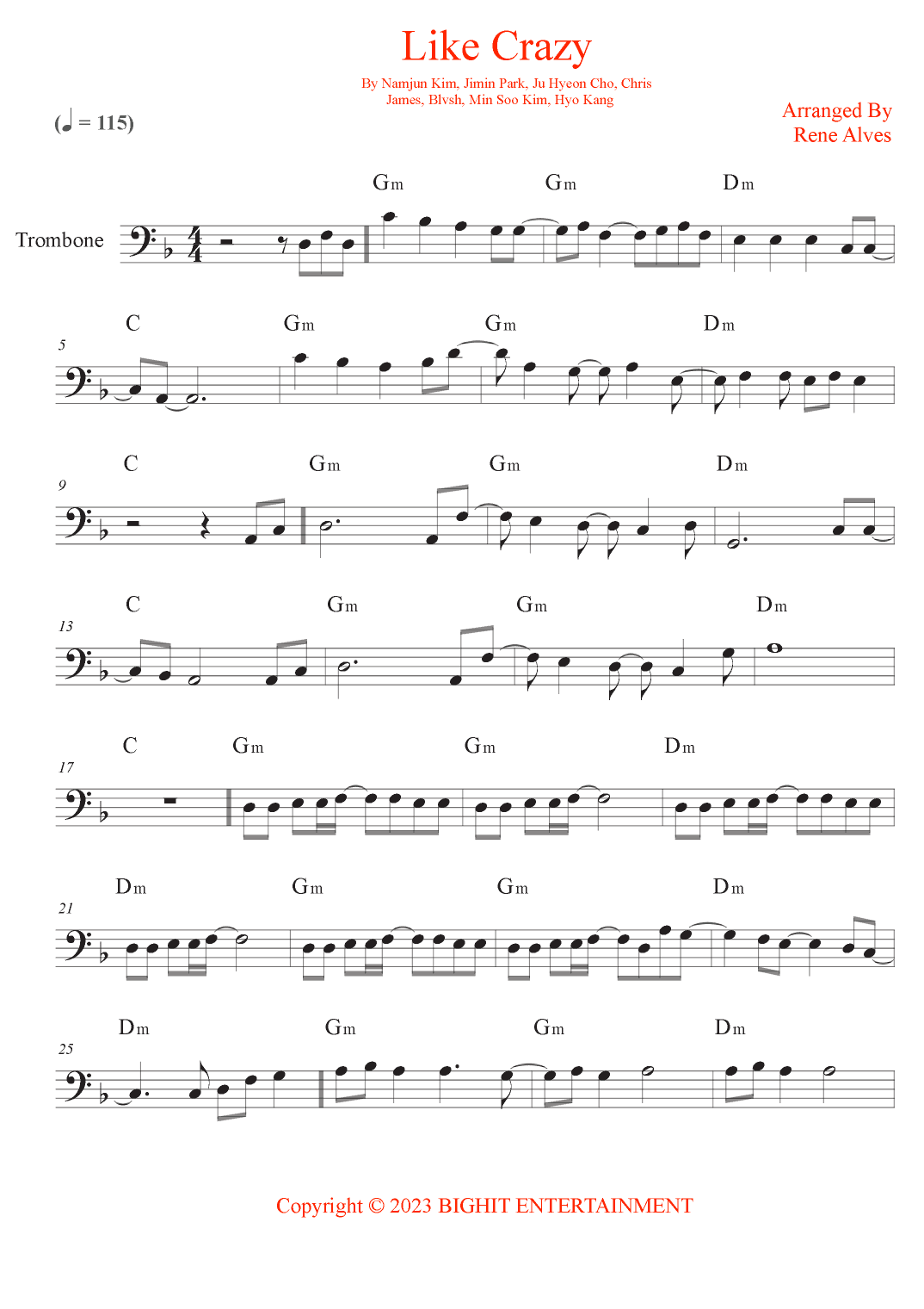 Like Crazy (arr. Rene Alves)