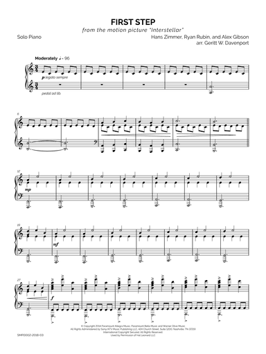 First Step  from the Paramount Pictures film INTERSTELLAR (arr. Geritt W. Davenport)