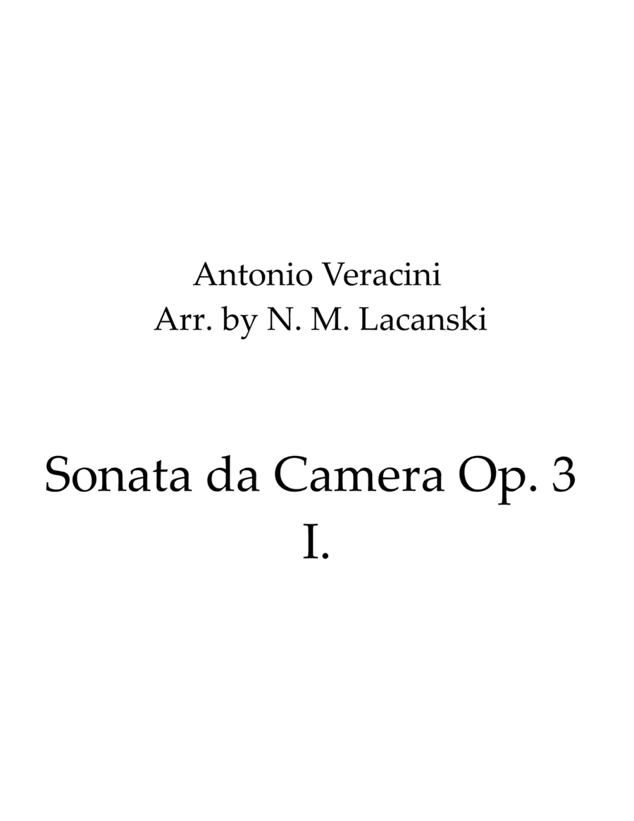 Sonata da Camera Op. 3 I. (arr. Nick Lacanski)