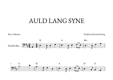 Auld Lang Syne (for Double Bass) (arr. Bart's Editions)